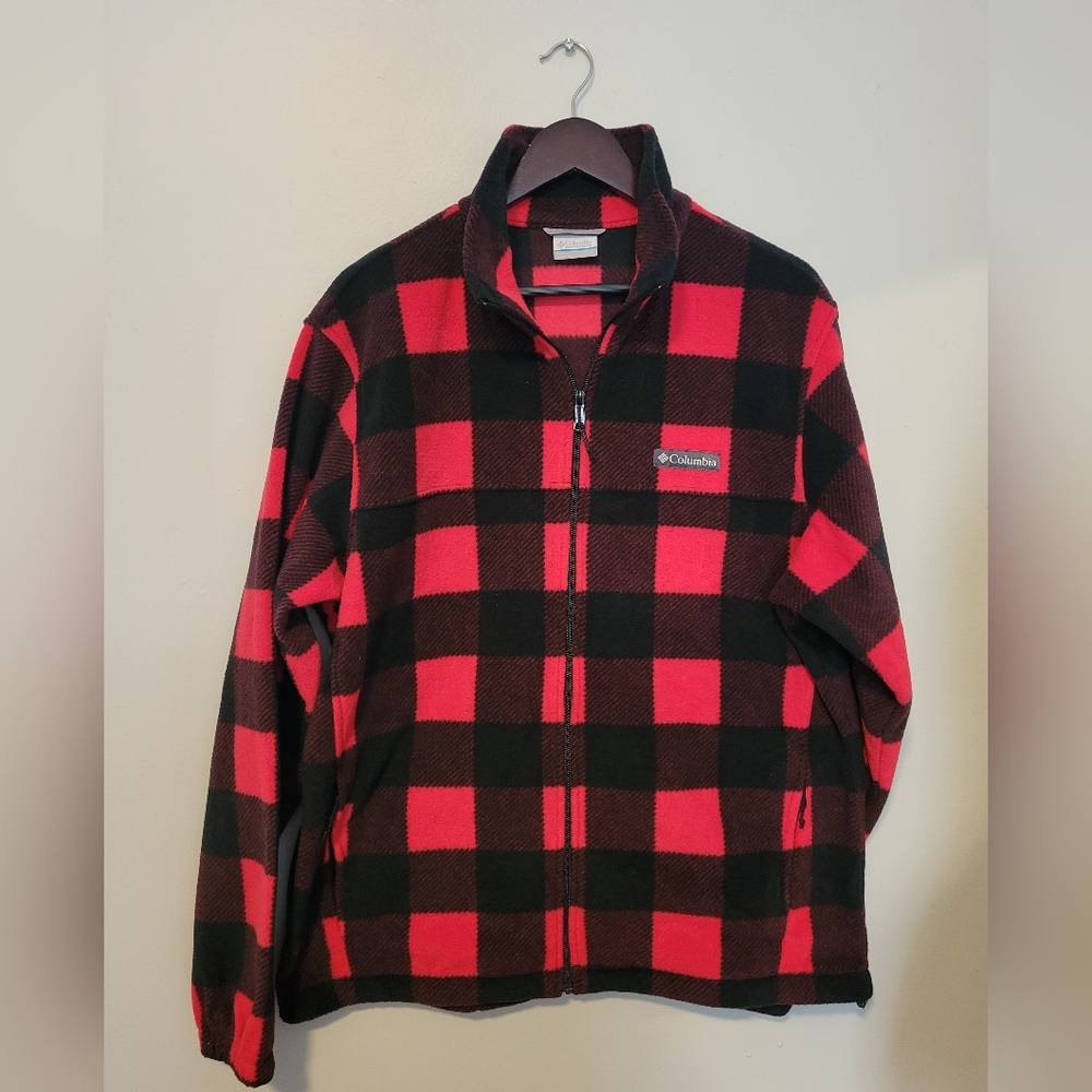 Columbia Men's Buffalo Plaid Fleece Jacket - Size L